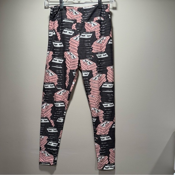 New LulaRoe OS Soft Leggings One Size  2-10 Small-Large Heart Phone Beauty Pink - Picture 13 of 16